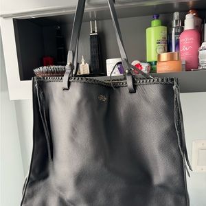 Vince Camuto Black Leather Tote Bag